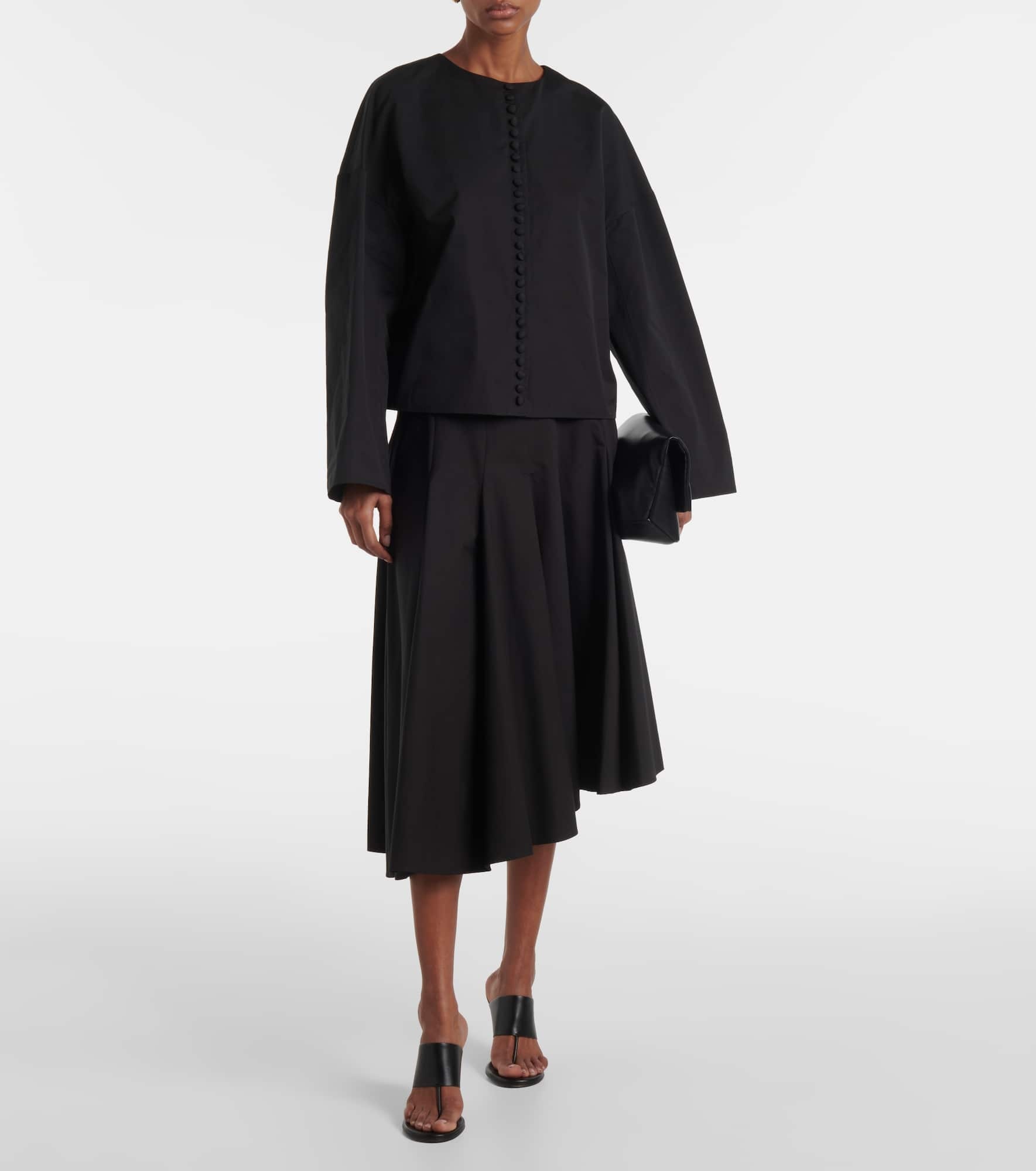 Rio asymmetric cotton midi skirt - 2