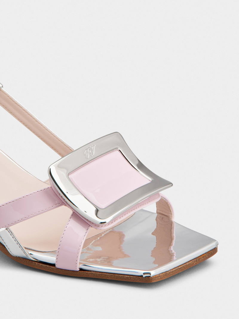 Belle Vivier Metal Buckle Sandals in Patent Leather 3