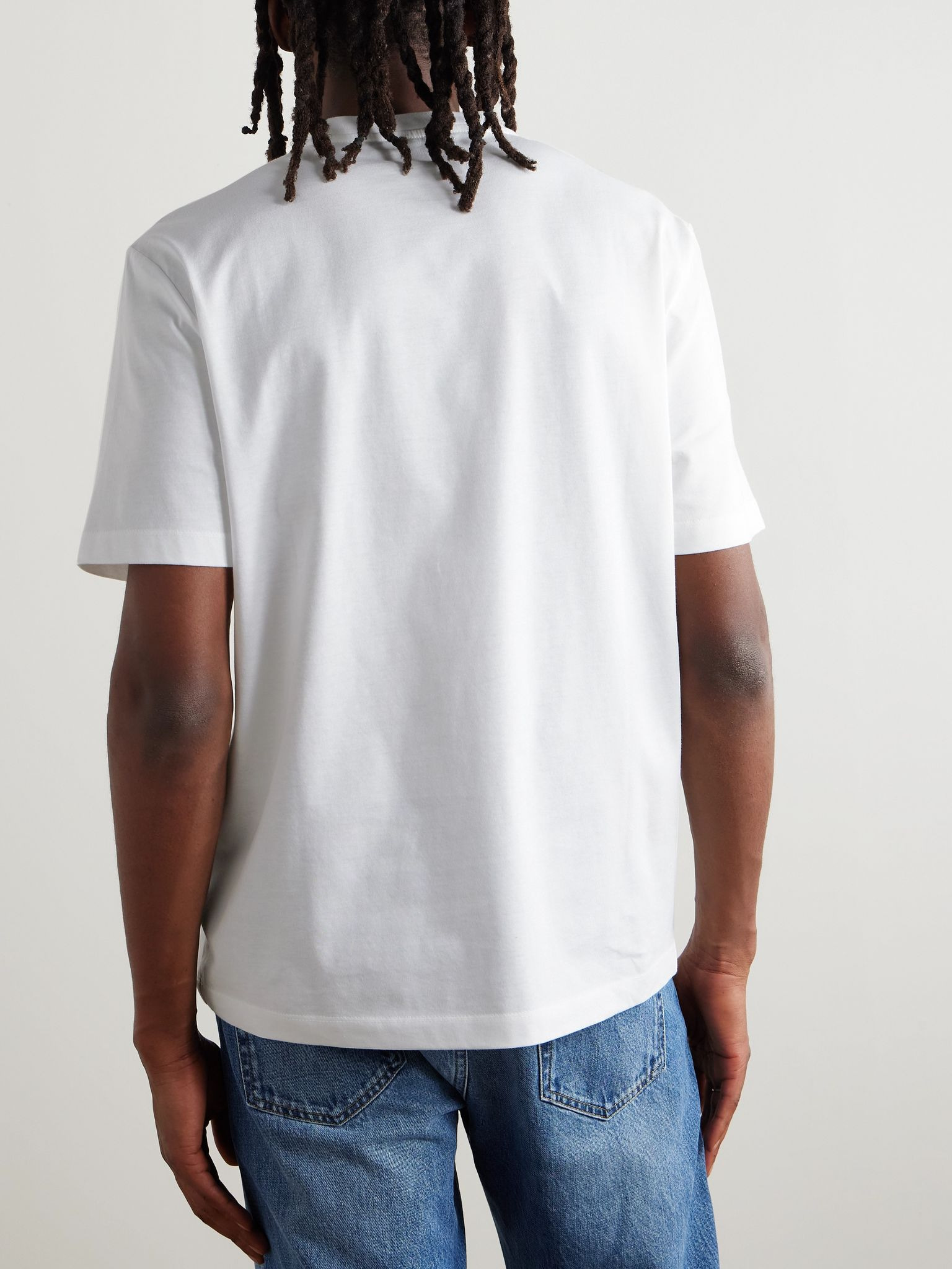 Logo-Print Cotton-Jersey T-Shirt White - 3