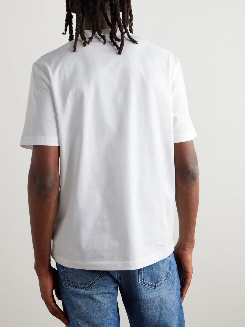 Logo-Print Cotton-Jersey T-Shirt White 3