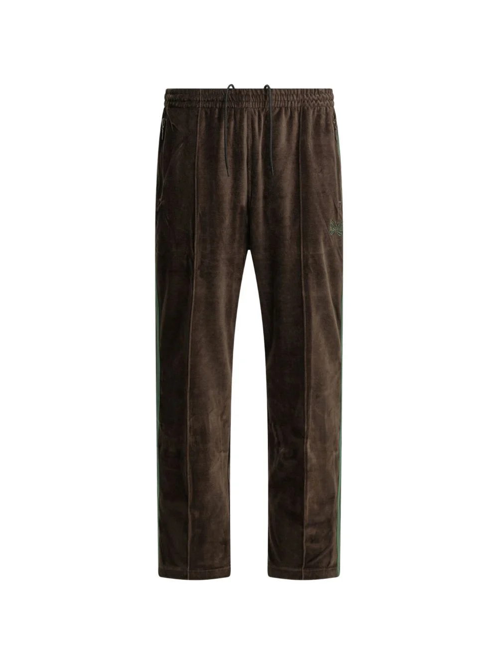 logo-detail velvet track pants - 1
