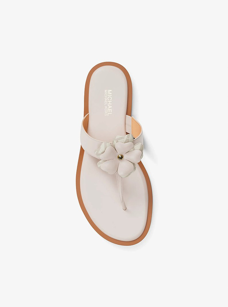 Callie Embellished Signature Logo Trim Thong Sandal 5