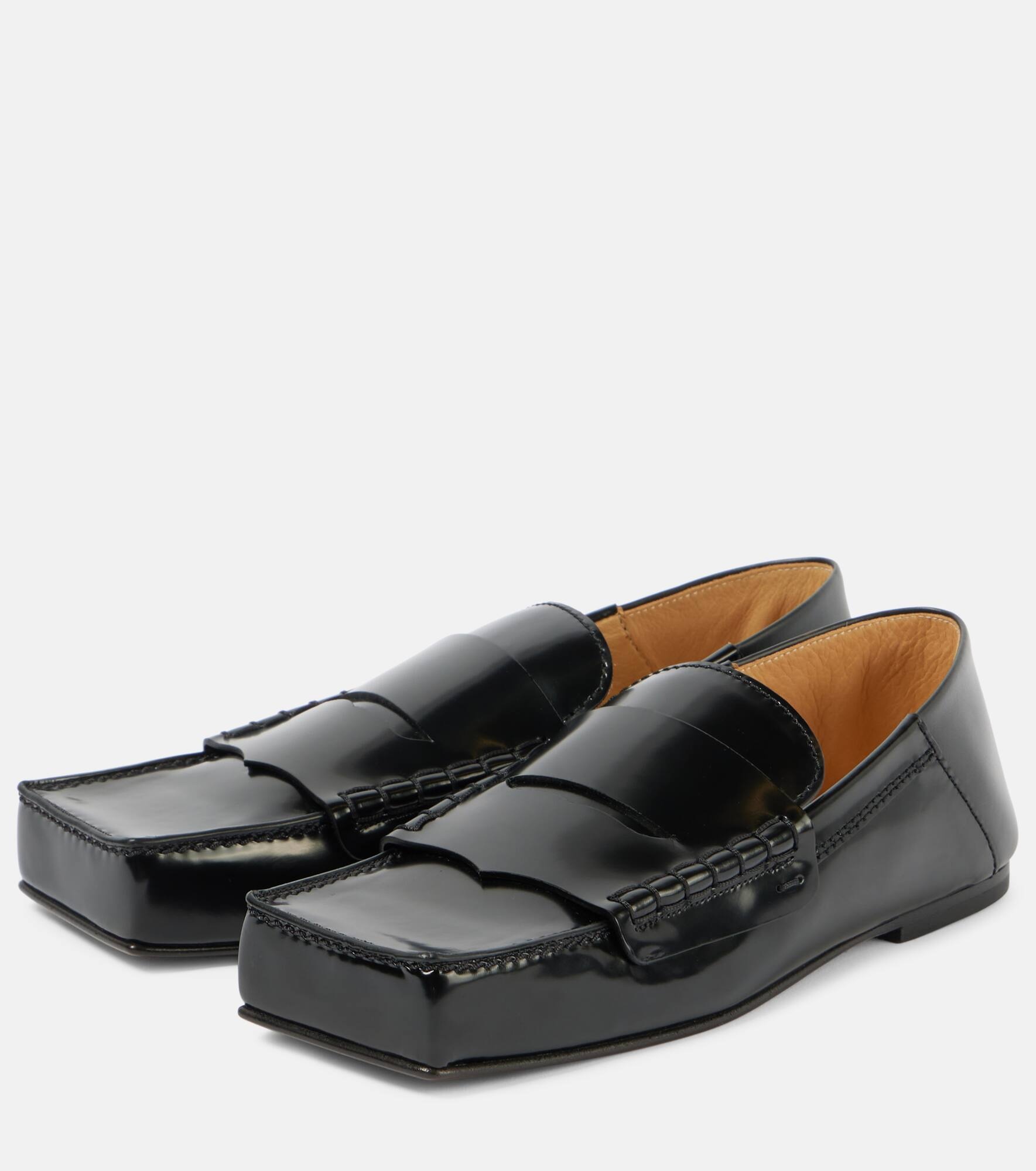 Les Mocassins Carré leather loafers - 4