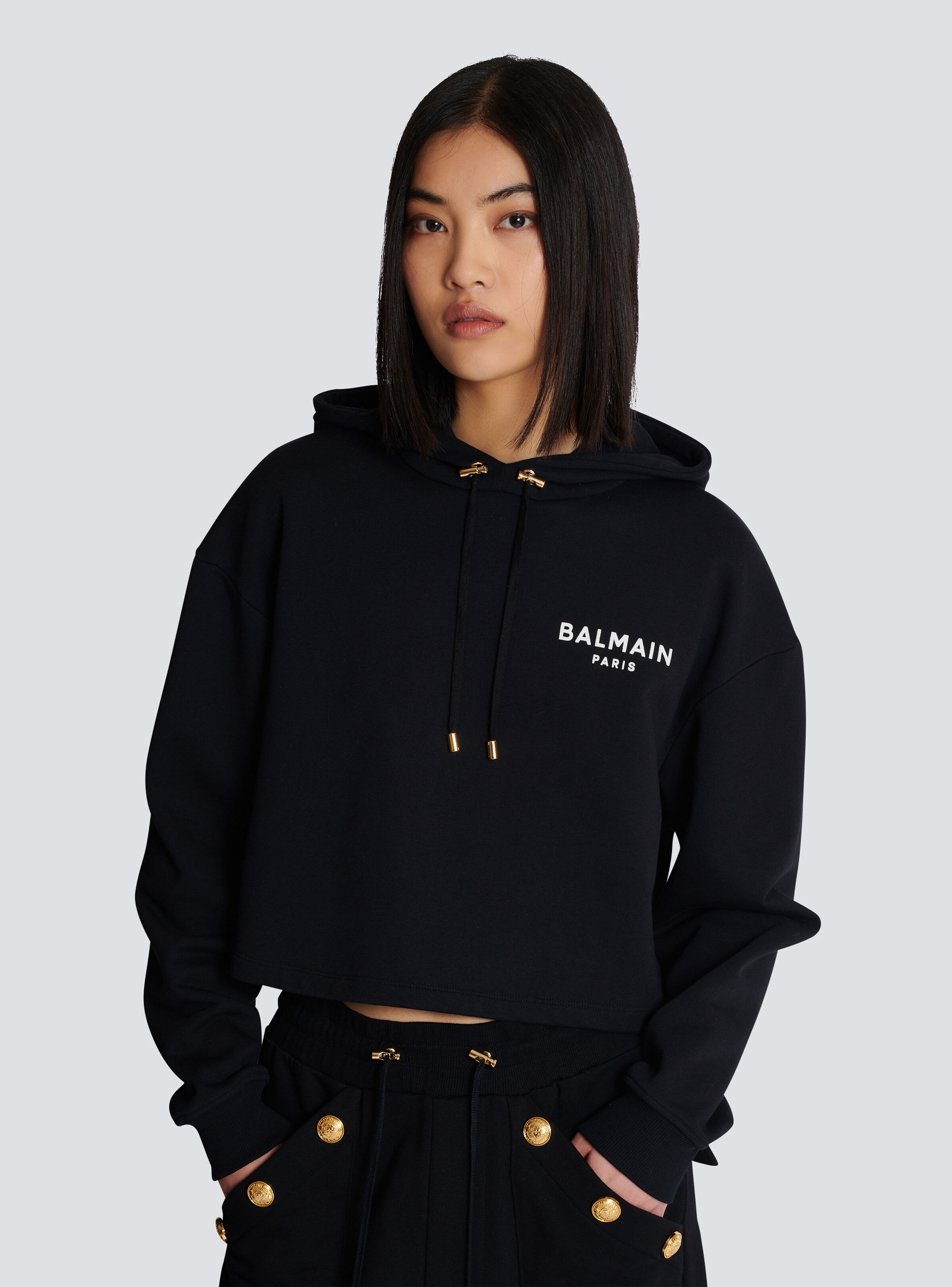 Flocked Balmain Paris hoodie - 6