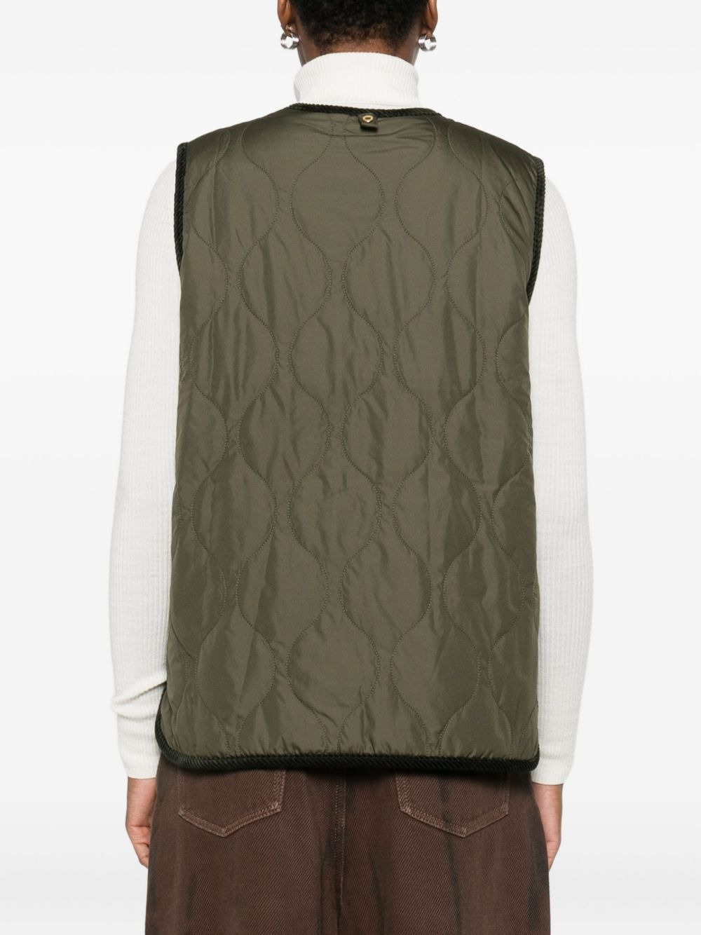 quilted zip-front gilet - 4