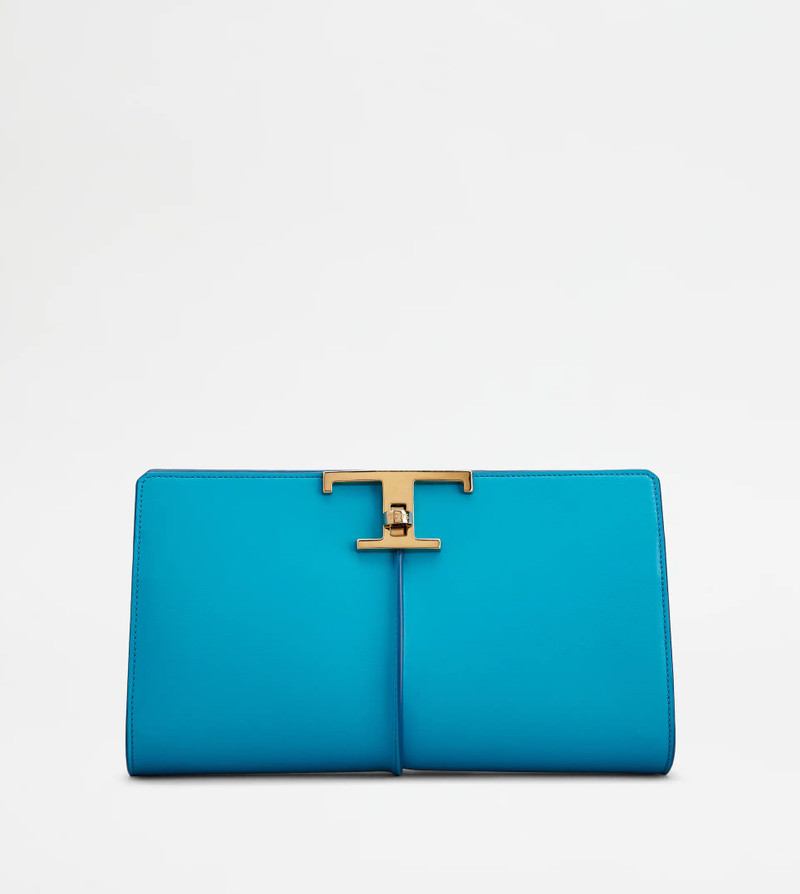 TIMELESS CLUTCH BAG IN LEATHER SMALL - LIGHT BLUE 1