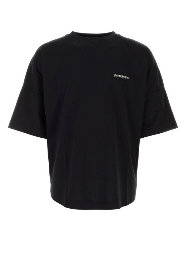 Palm Angels Man Black Cotton Oversize T-Shirt - 1