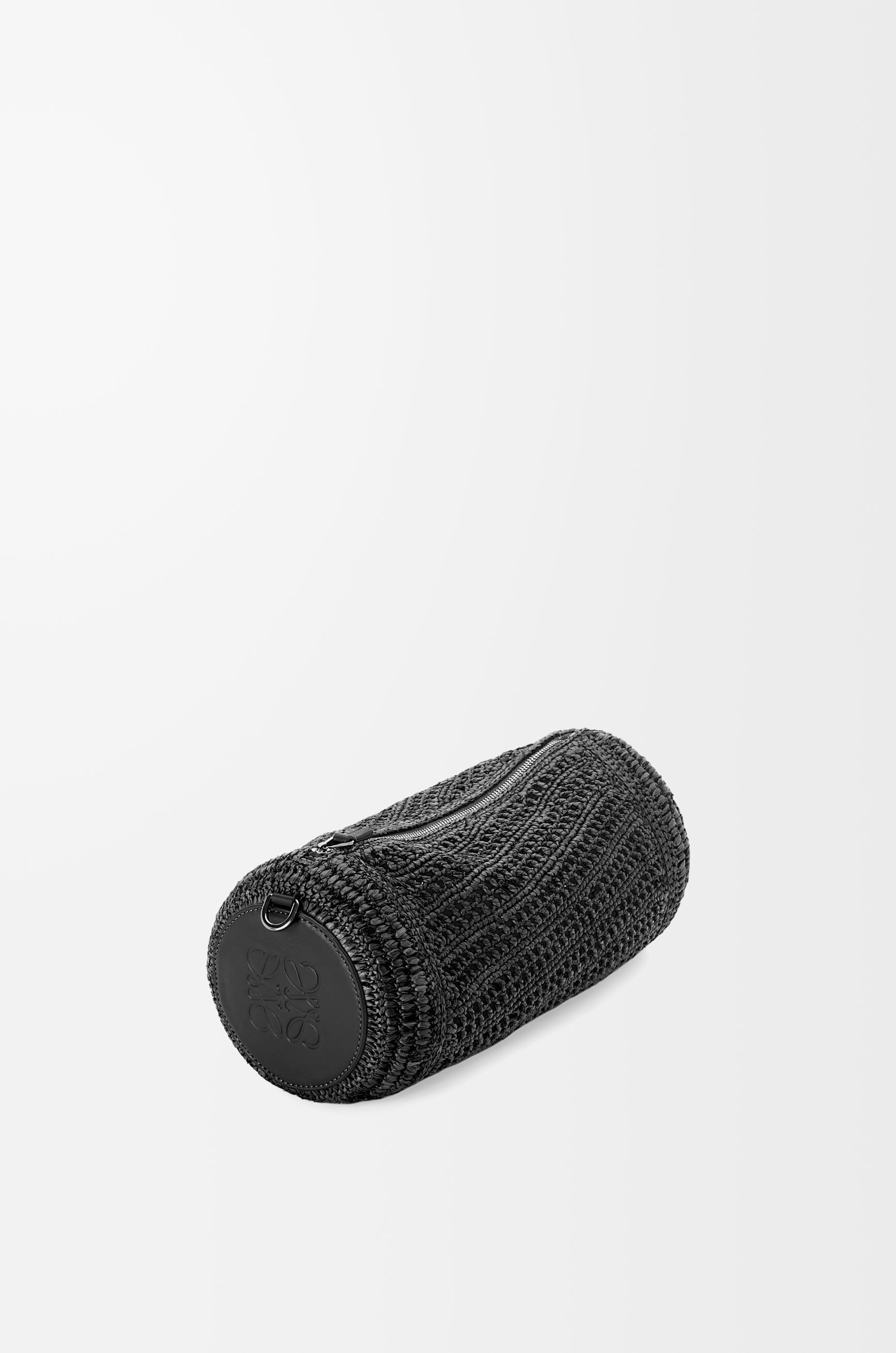 Bracelet pouch in raffia and calfskin - 3