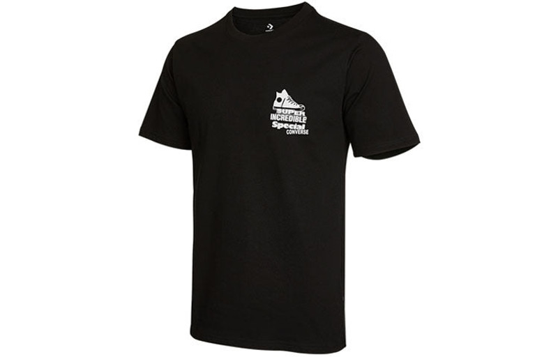 Men's Converse Back Printing Casual Round Neck Short Sleeve Black 10021509-A02 - 1