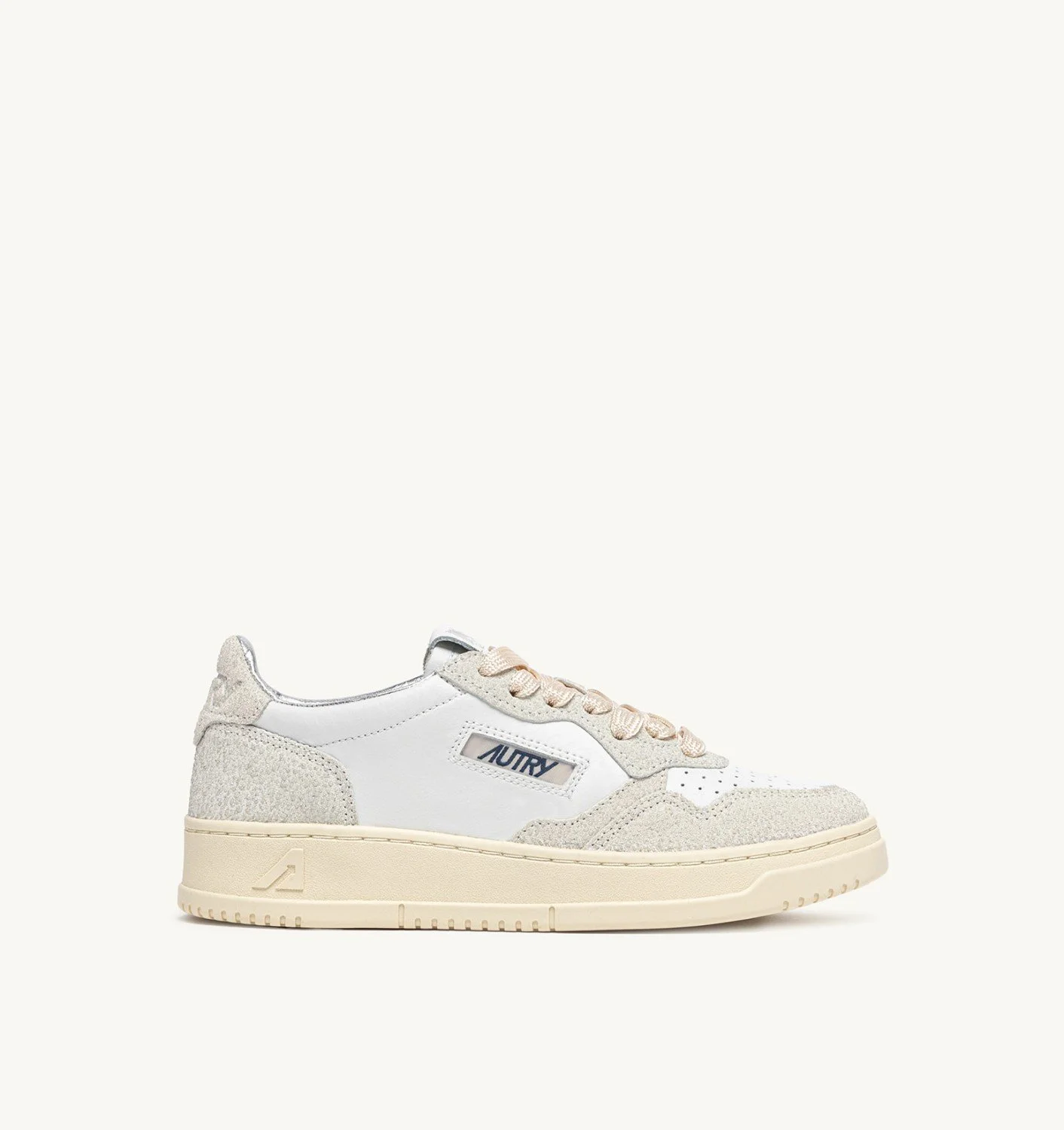 MEDALIST LOW SNEAKERS IN WHITE AND GLITTER LEATHER - 1