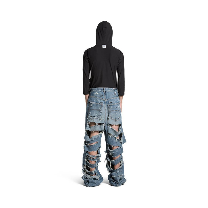 Super Destroyed Baggy Pants in Light Blue 4