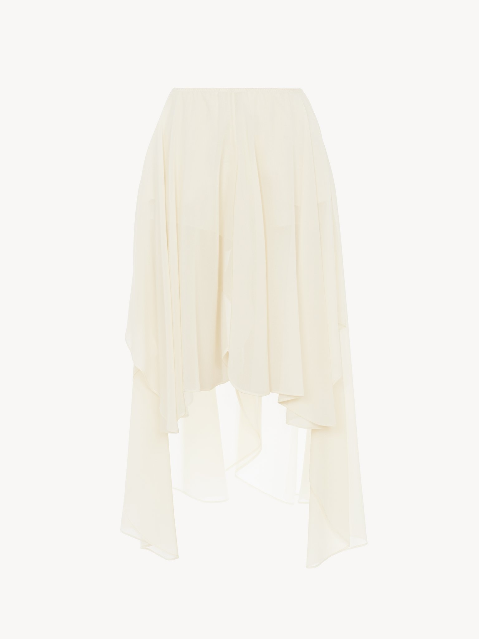 FLUID VOLANT SHORTS IN SILK GEORGETTE - 2