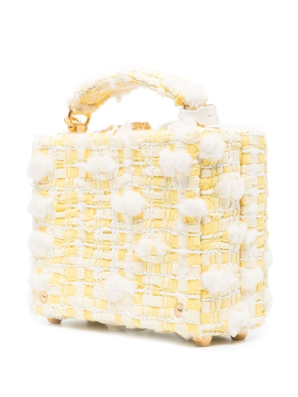micro pouf-tweed case cross-body bag - 3