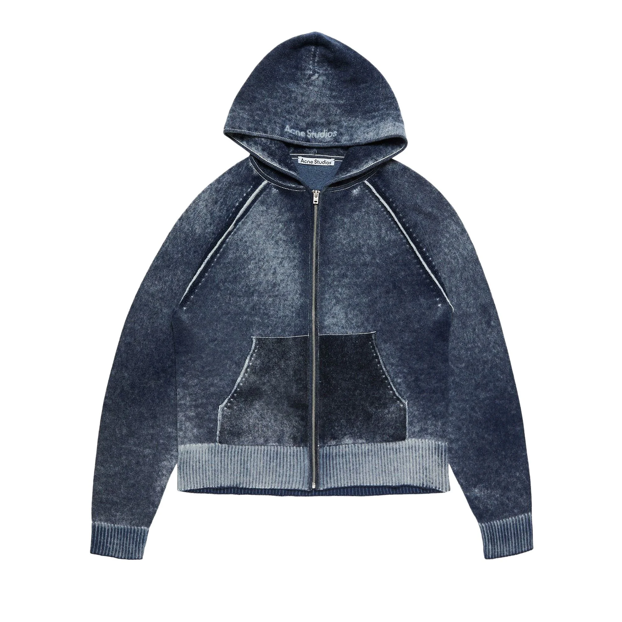 Acne Studios Kupiter Cashmere Knitted Hoodie 'Navy Blue' - 1