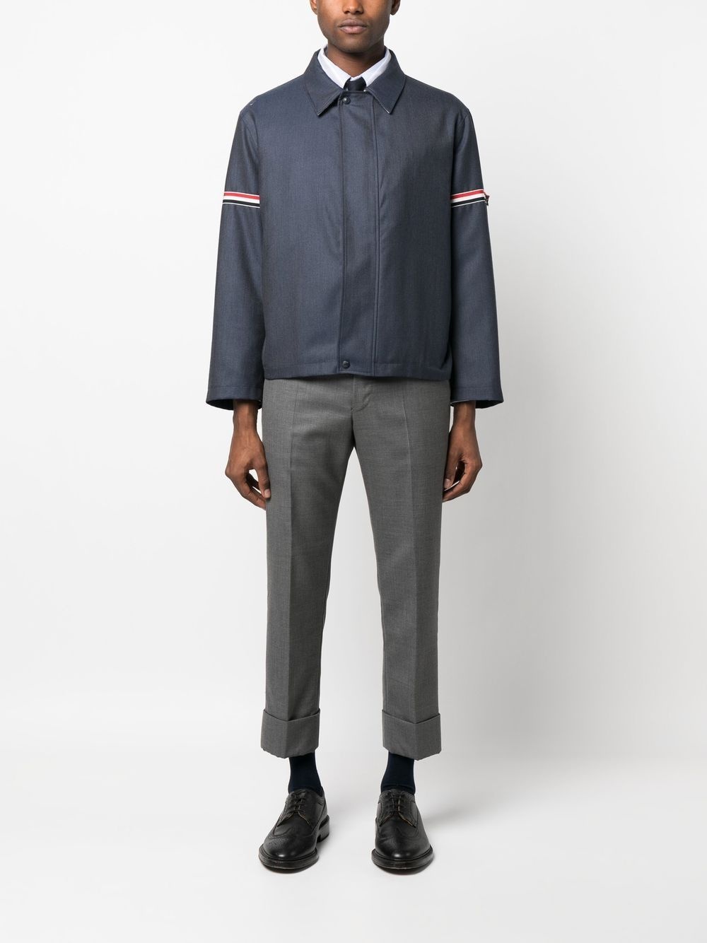 signature-stripe detail shirt jacket - 2
