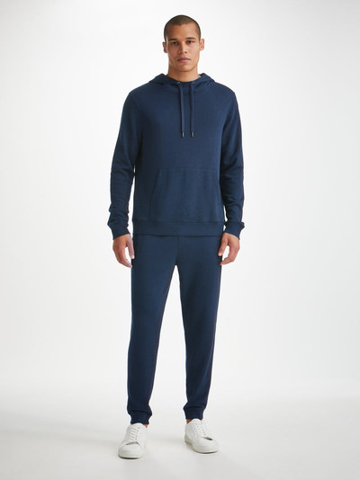 Derek Rose Men's Pullover Hoodie Quinn Cotton Modal Navy outlook