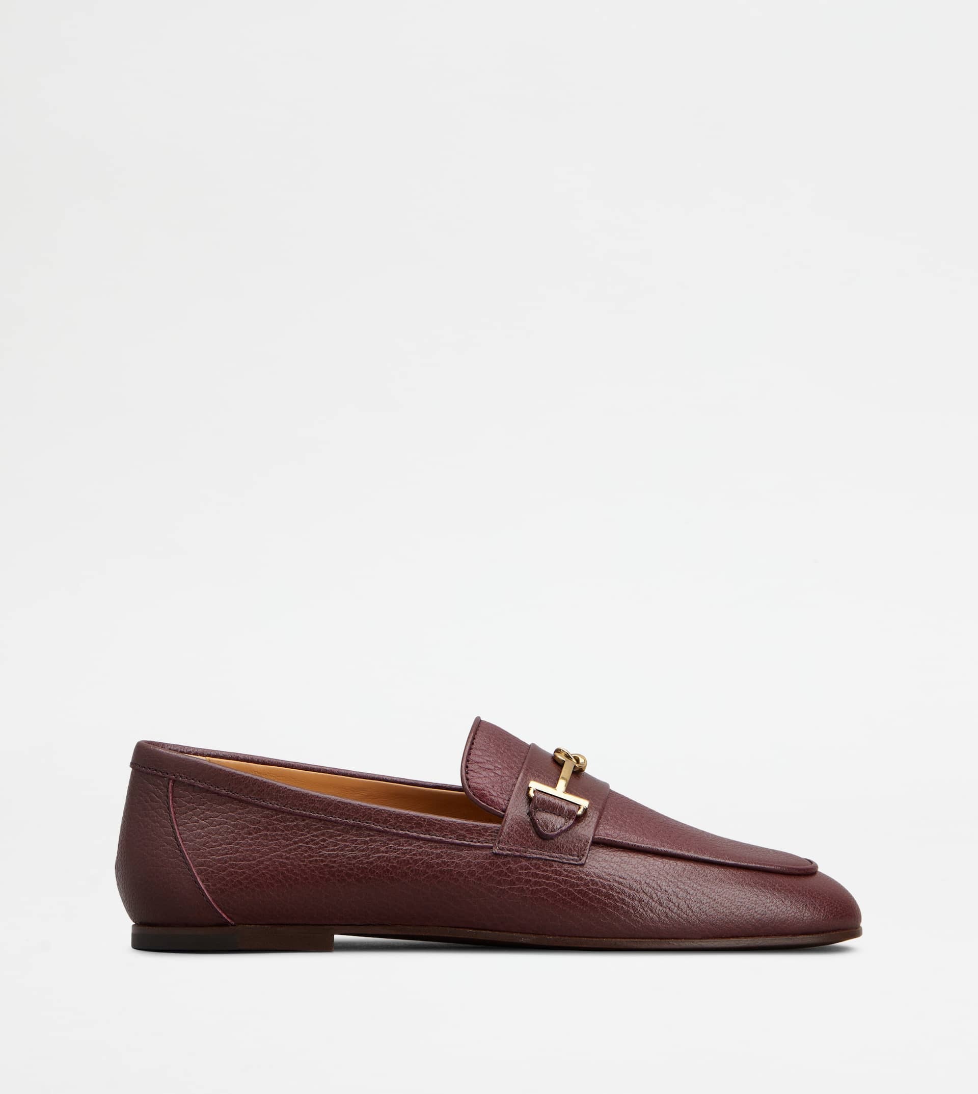 LOAFERS IN LEATHER - BURGUNDY - 1