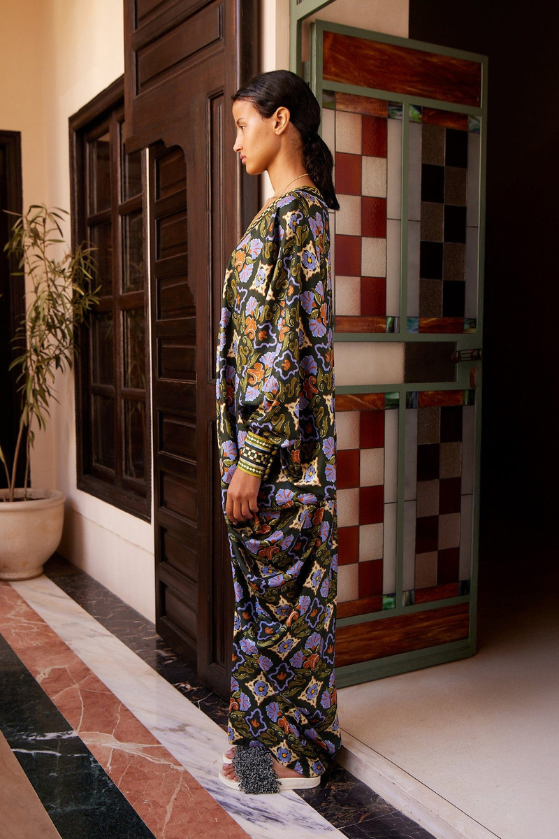 Cece V Neck Silk Midi Dress 3
