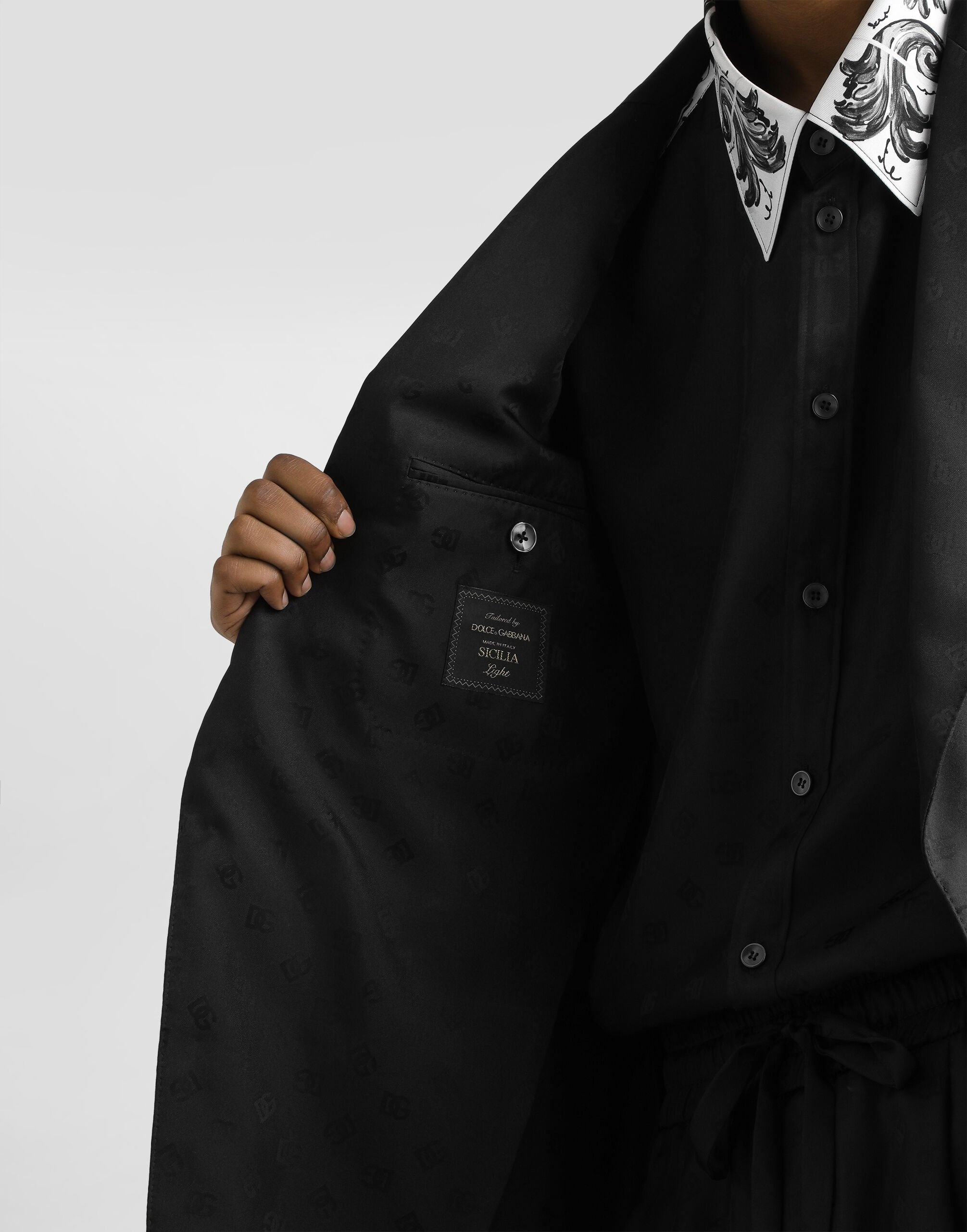 Sicilia light single-breasted silk twill jacket - 6