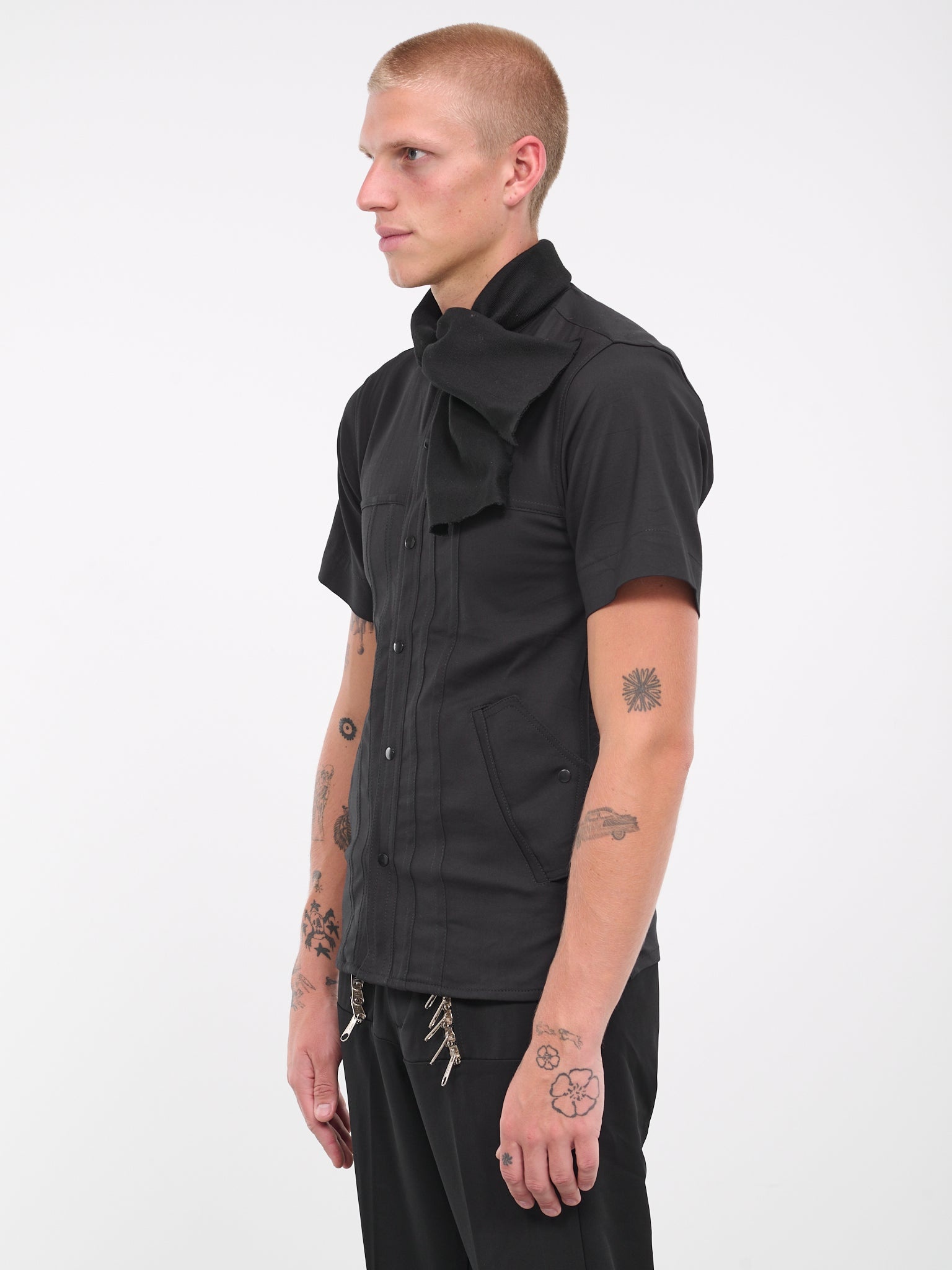 Scarf Collar Shirt - 2