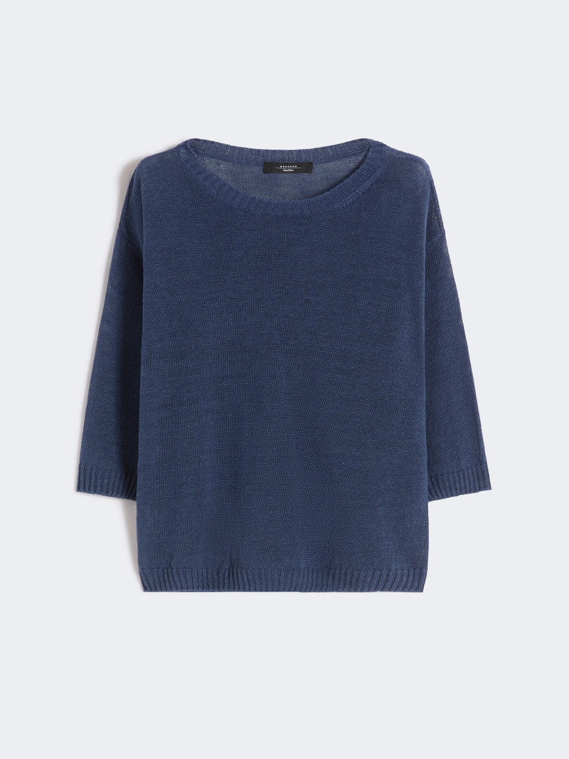 CANNONE Linen yarn oversize jumper - NAVY 1