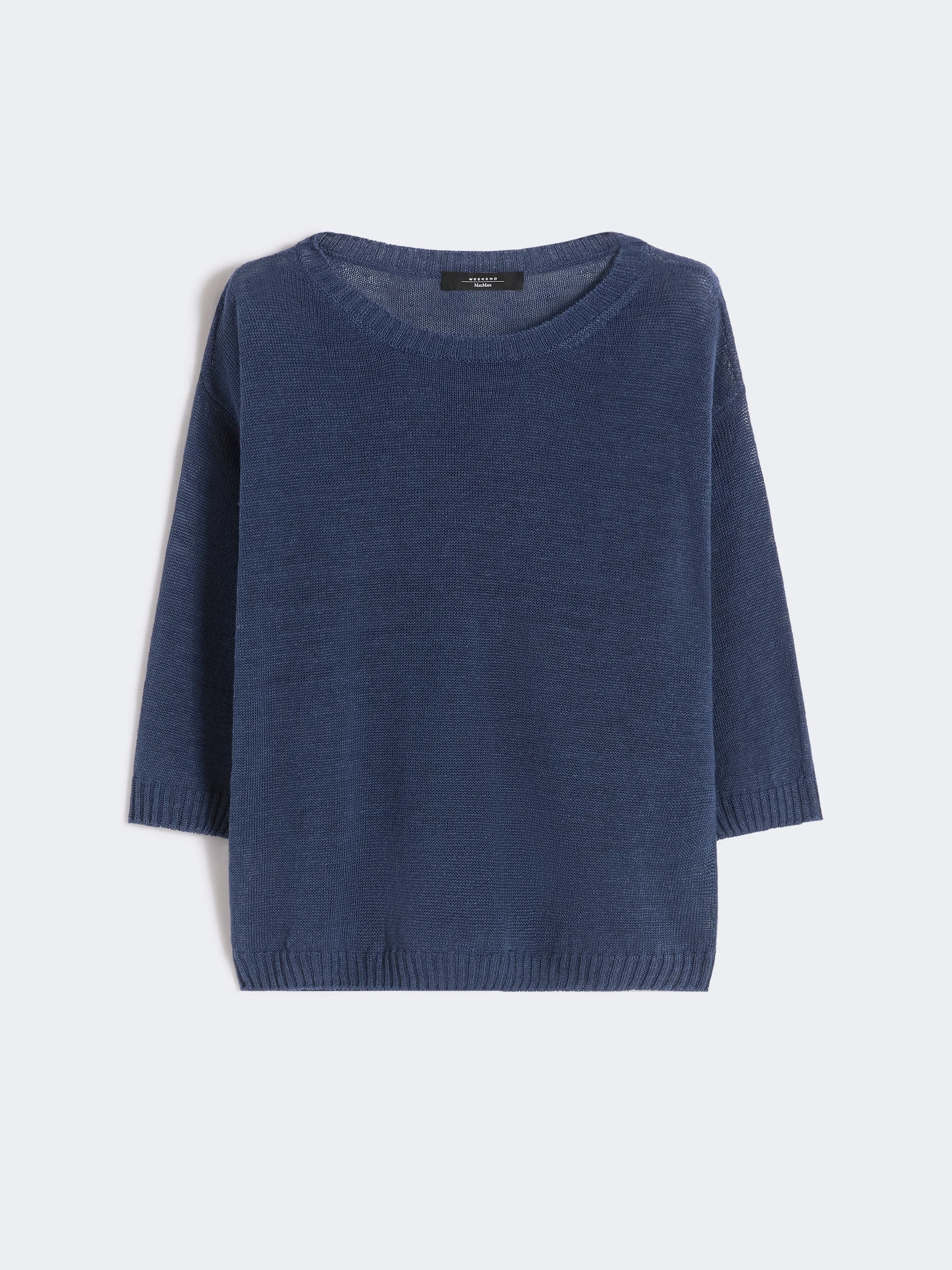 Linen yarn oversize jumper - NAVY - 1