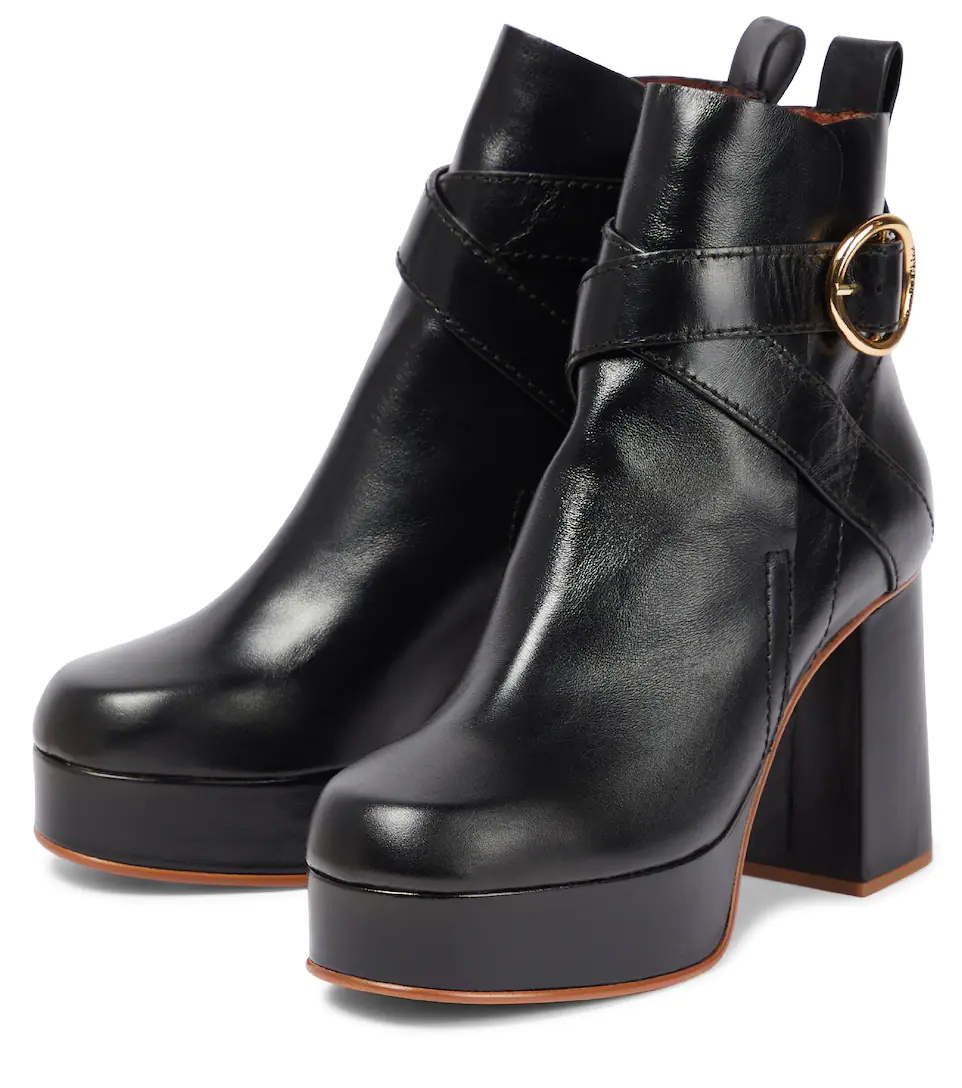 Lyna leather ankle boots - 5