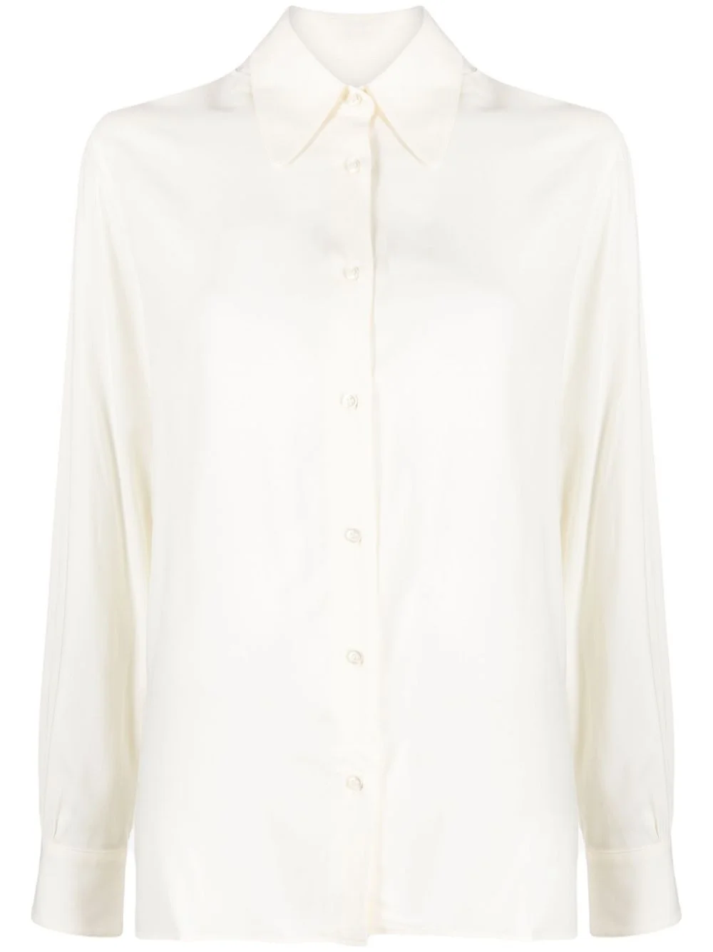 pointed-collar button-up shirt - 1