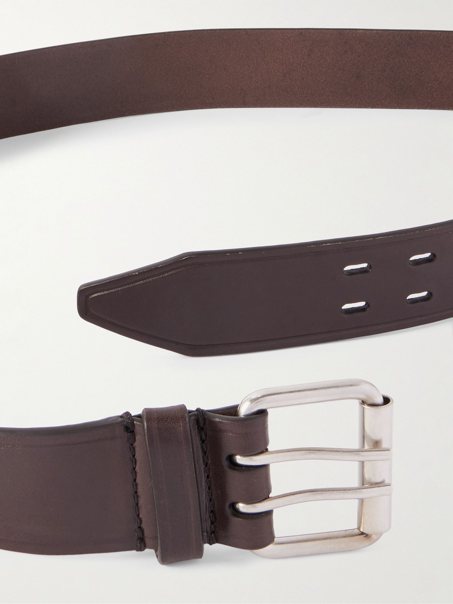 4cm Leather Belt Dark brown - 2