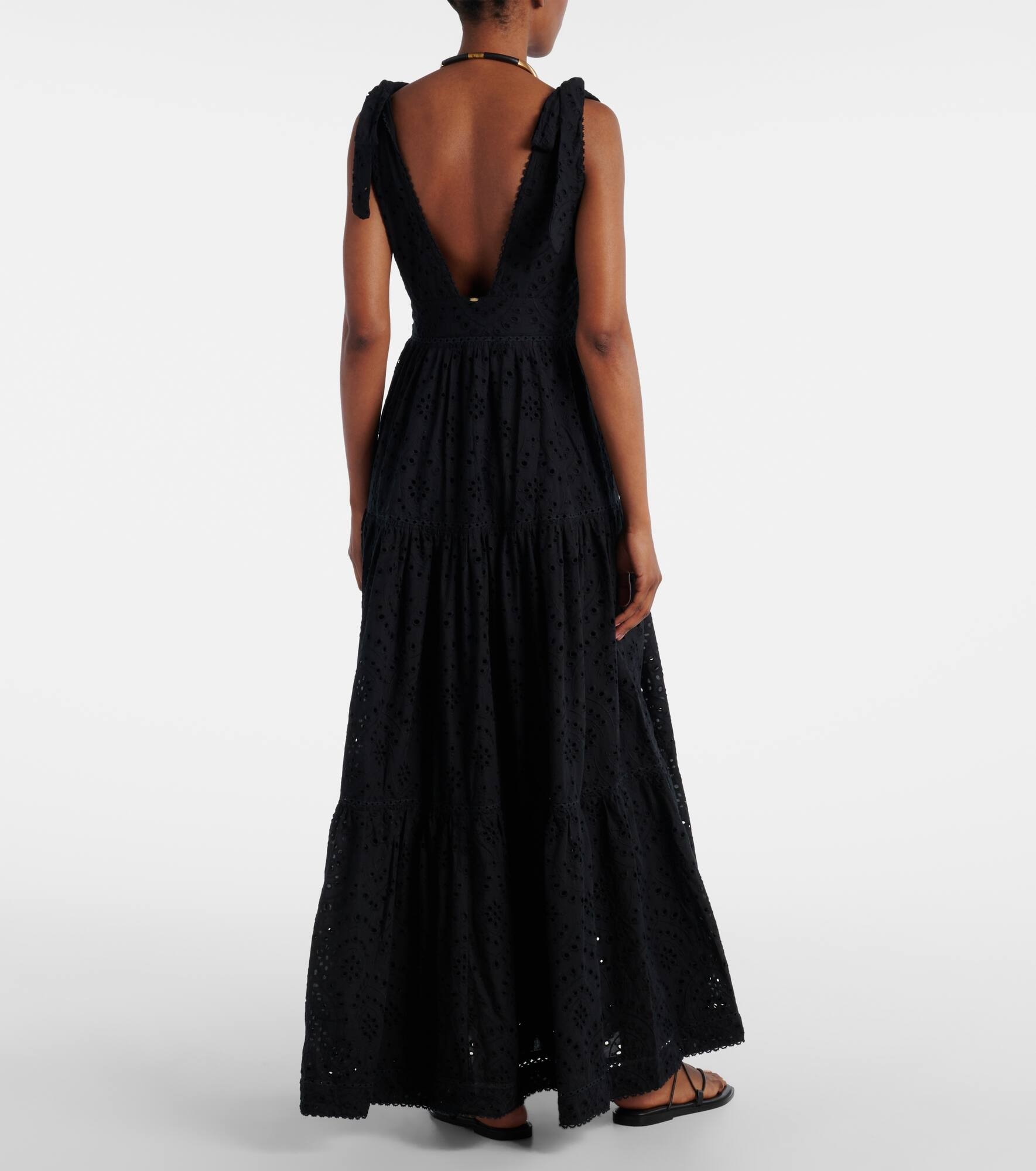 Perla embroidered cotton maxi dress - 3