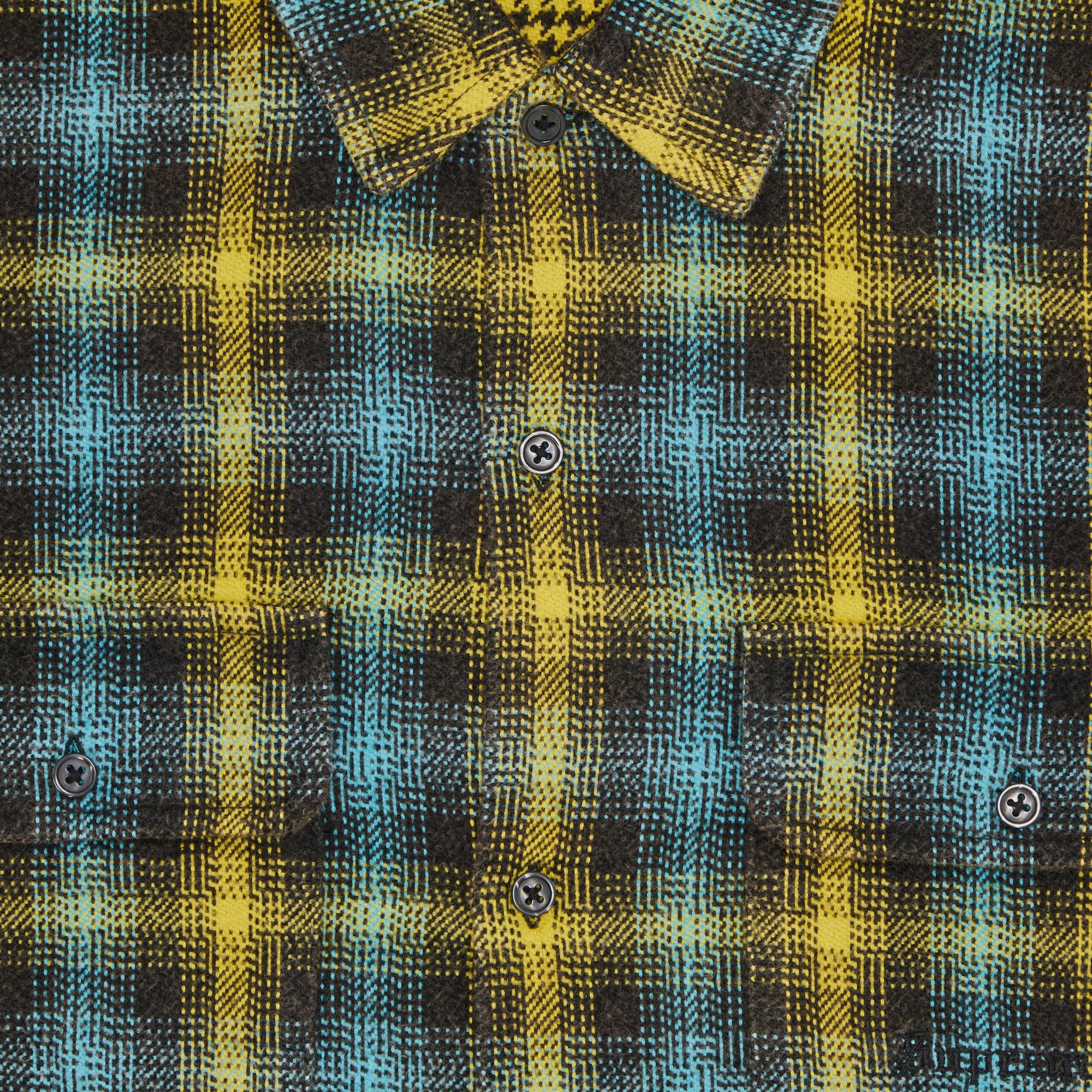 Supreme Houndstooth Plaid Flannel Shirt 'Yellow' - 3