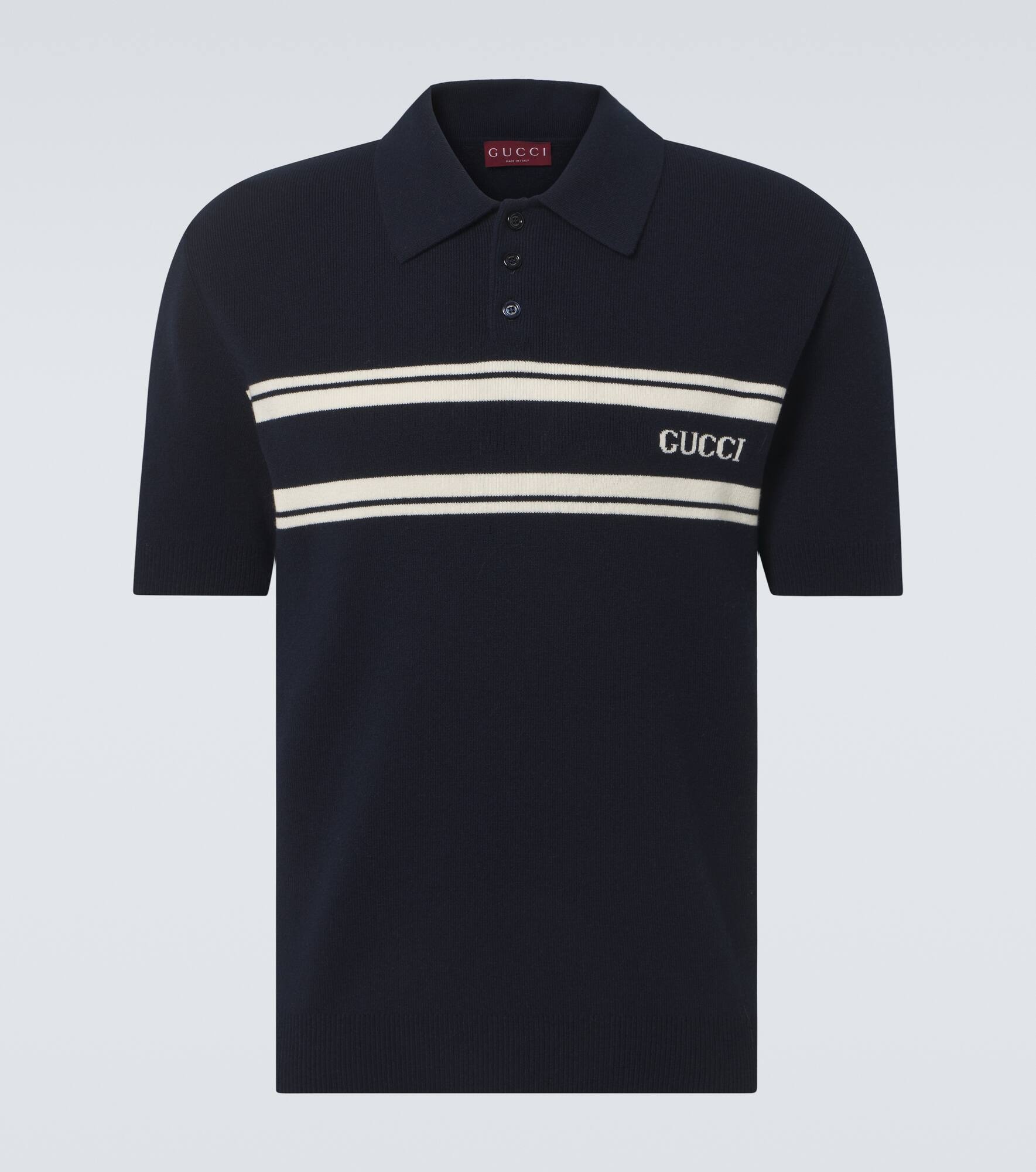 Logo wool and cashmere polo shirt - 1