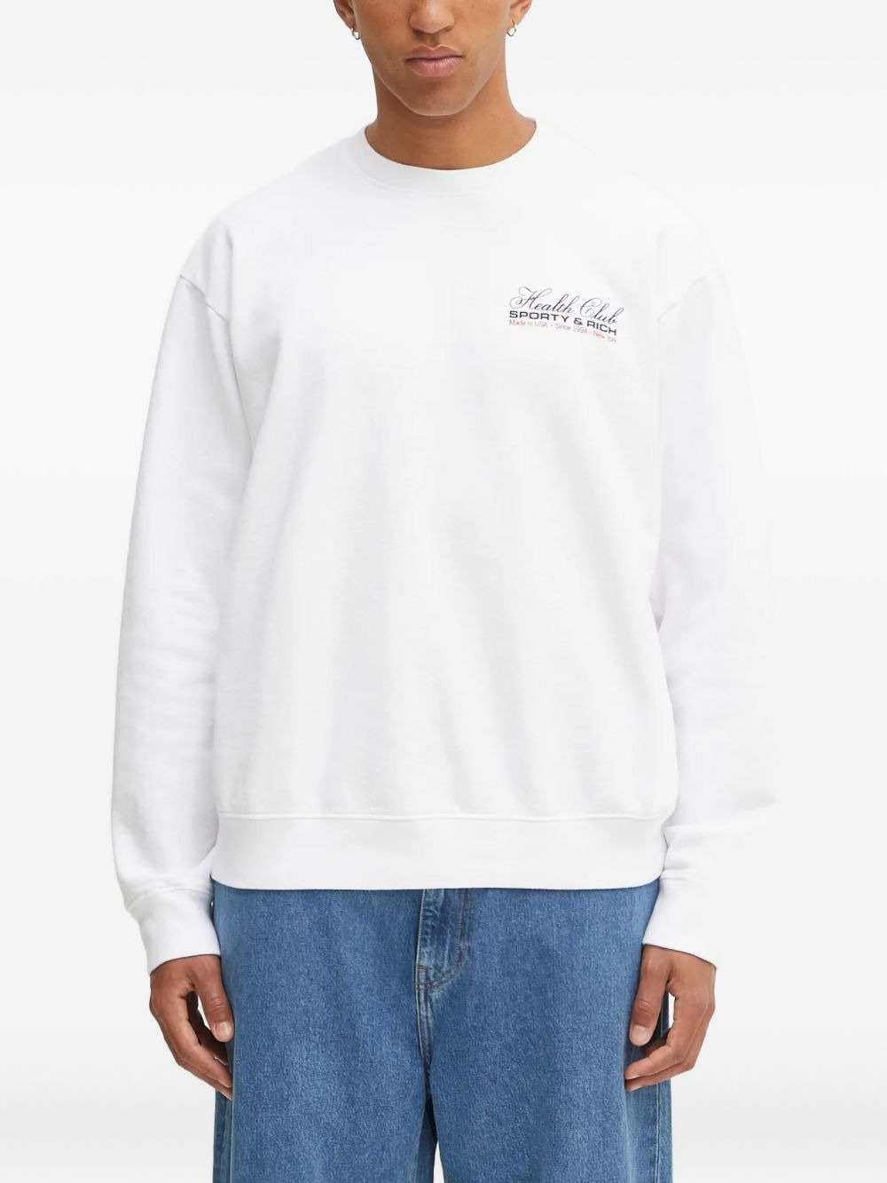 logo-detail crew-neck sweatshirt - 1