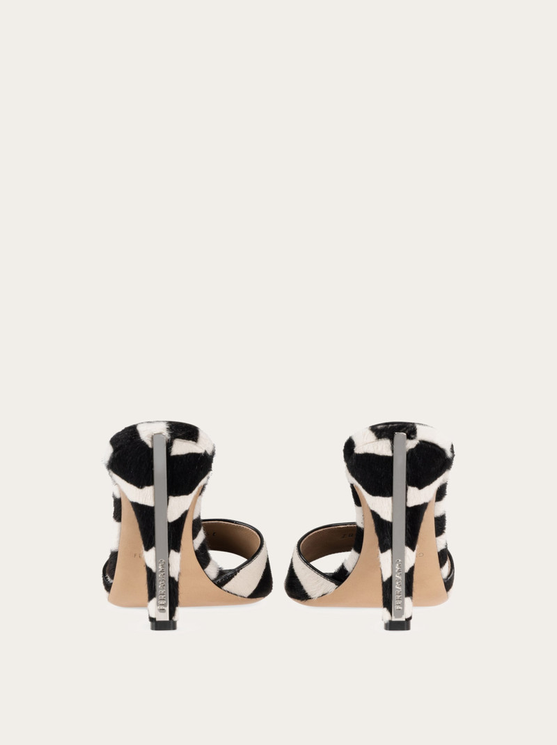 Pony skin heeled slide 4