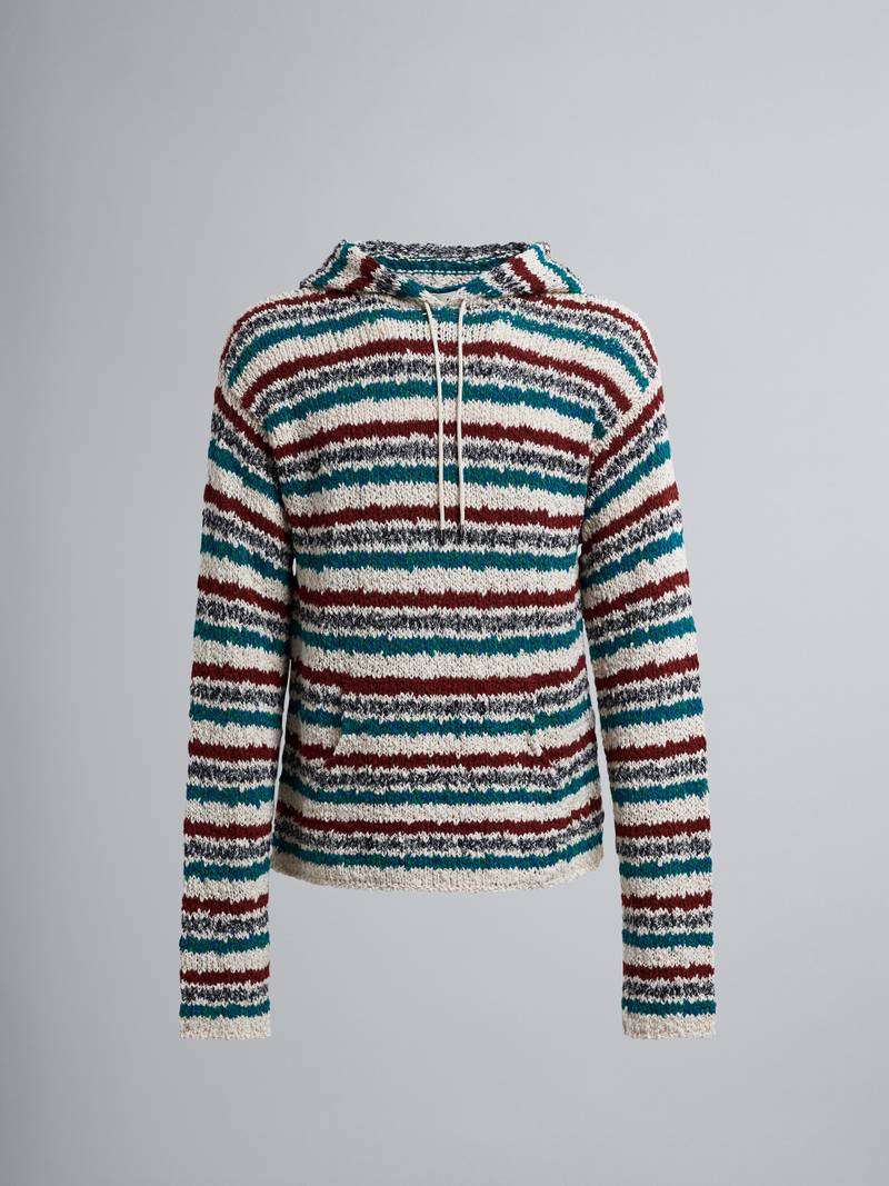 STRIPED TWISTED COTTON SWEATER 1