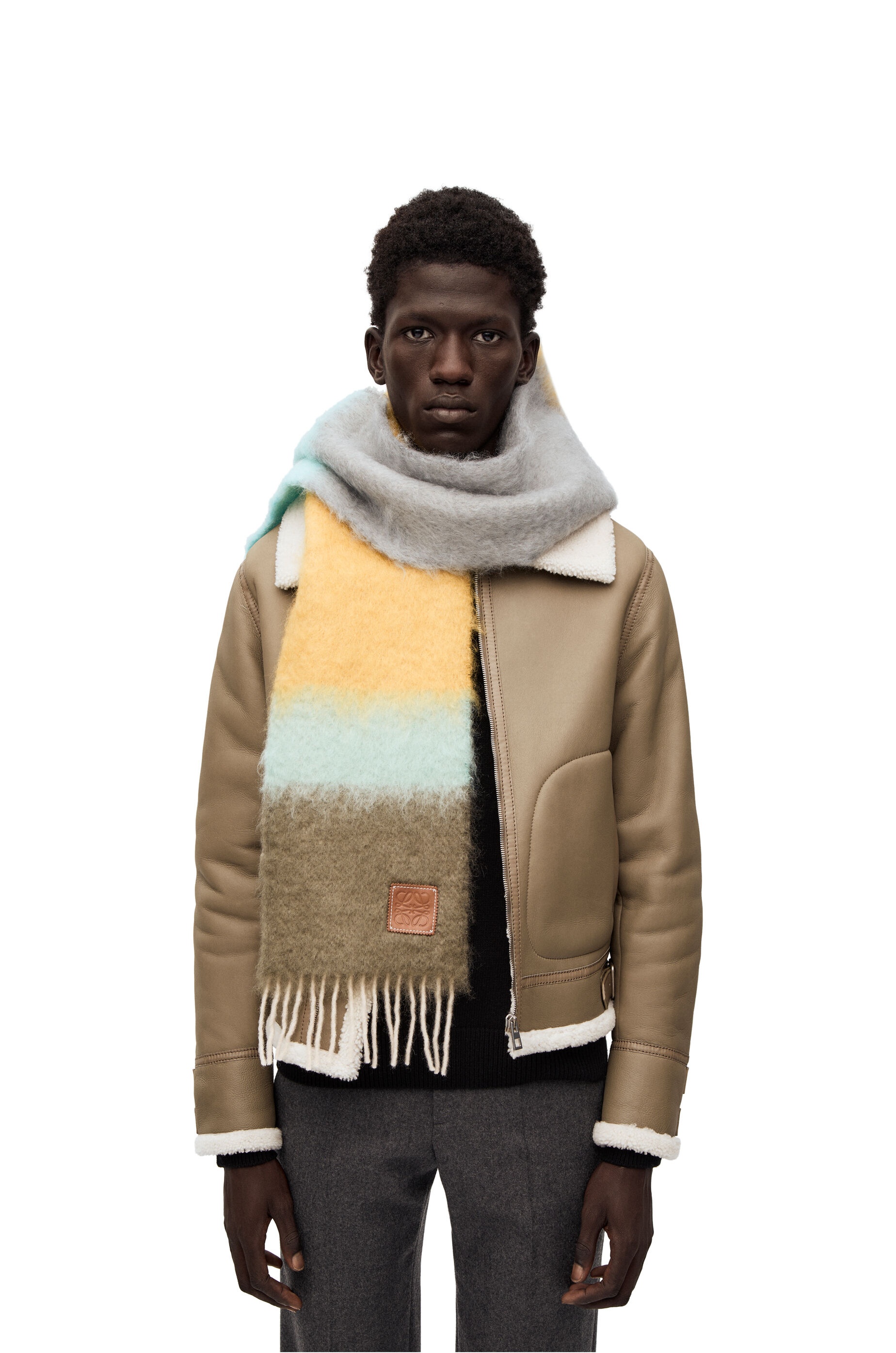 Stripe scarf in wool and mohair - 2