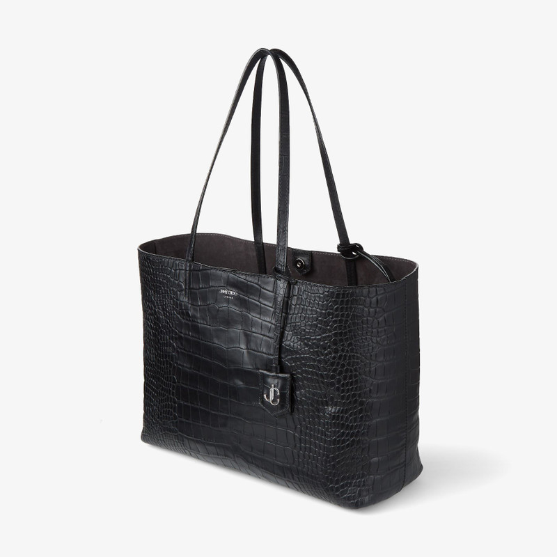 Nine2Five E/W
Black Croc Embossed Leather Tote Handbag with JC Emblem 4