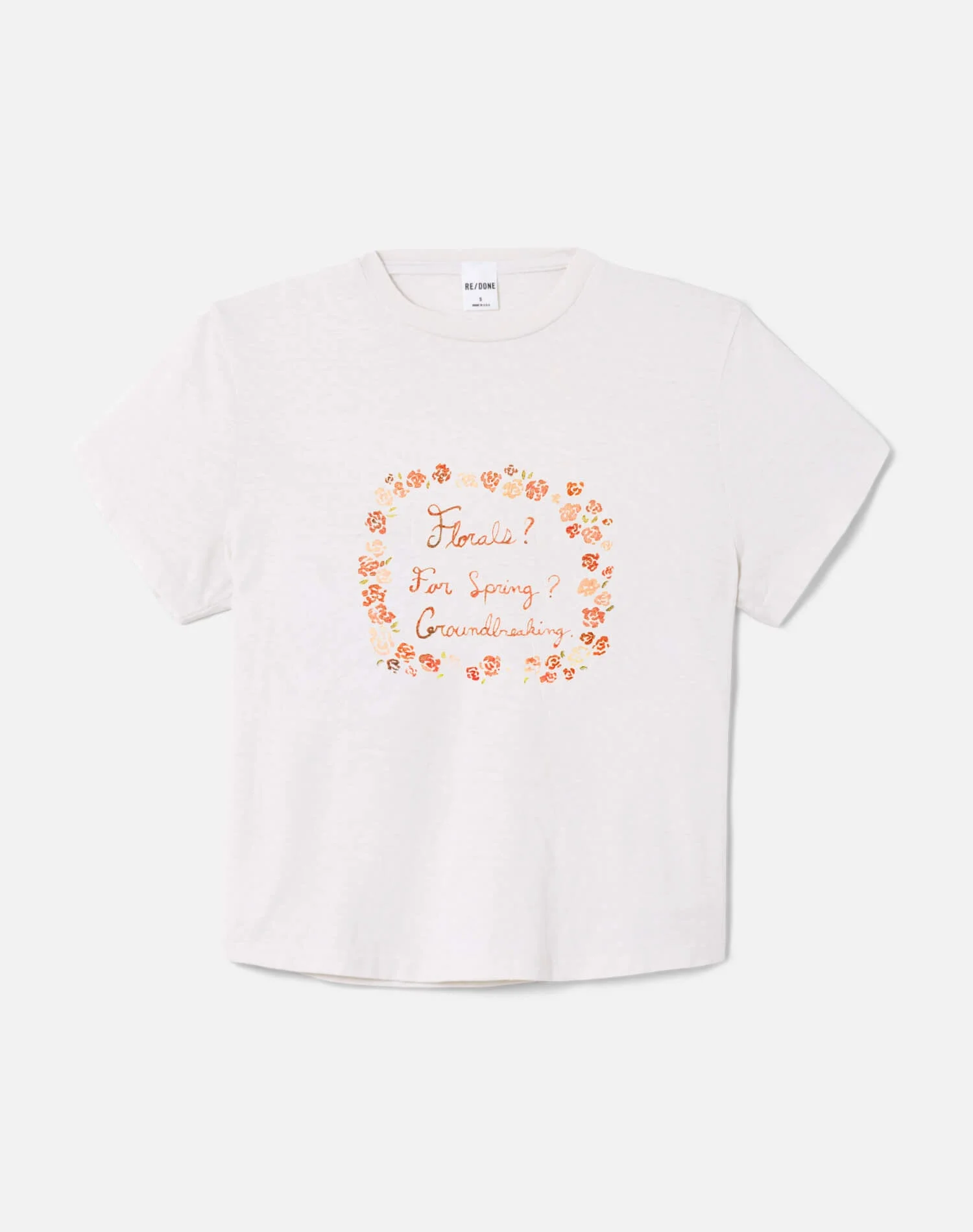 1950s Boxy Tee Florals - Vintage White - 1