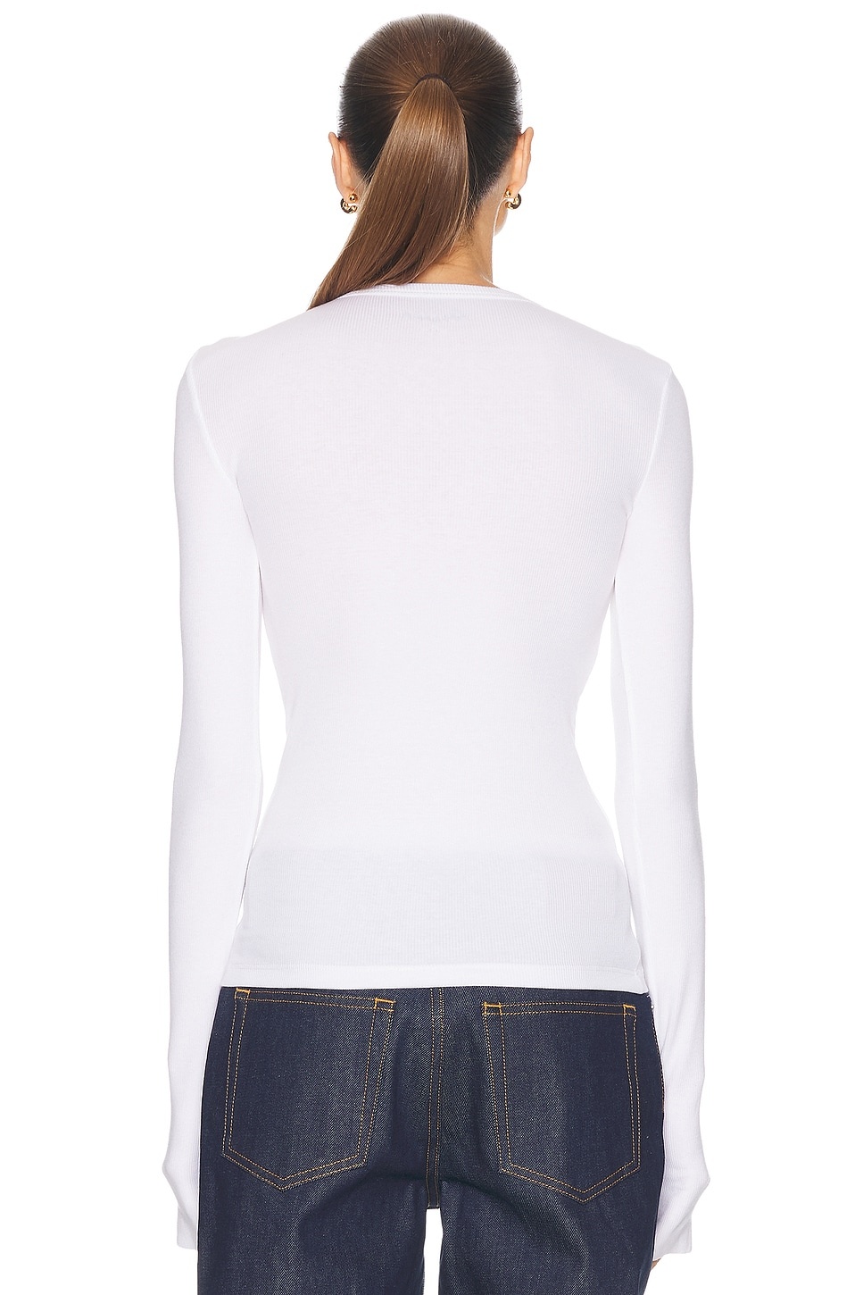 Crew Neck Extra Long Sleeve Tee - 3