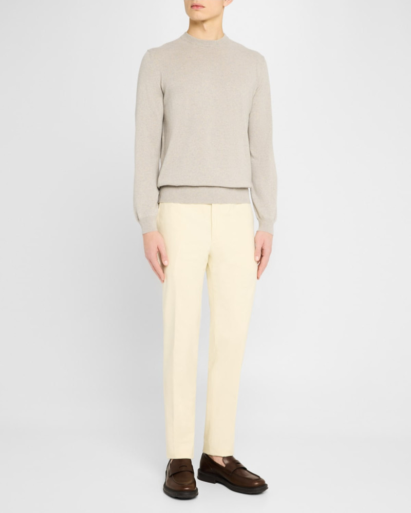 Loro Piana Men's Carlo Hyannis Straight Cotton Trousers outlook