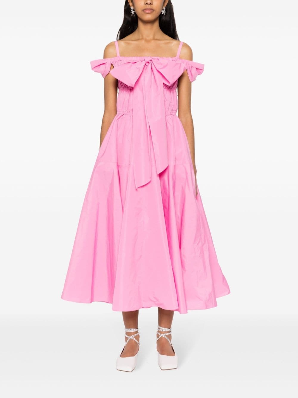 bow-detailed faille midi dress - 2