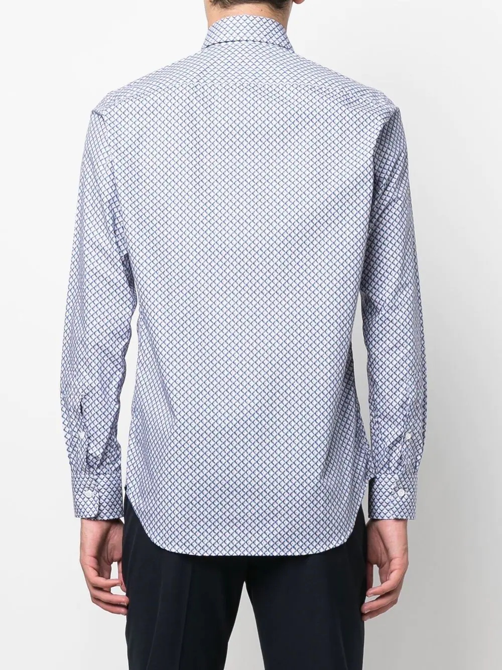 geometric-pattern long-sleeve shirt - 4