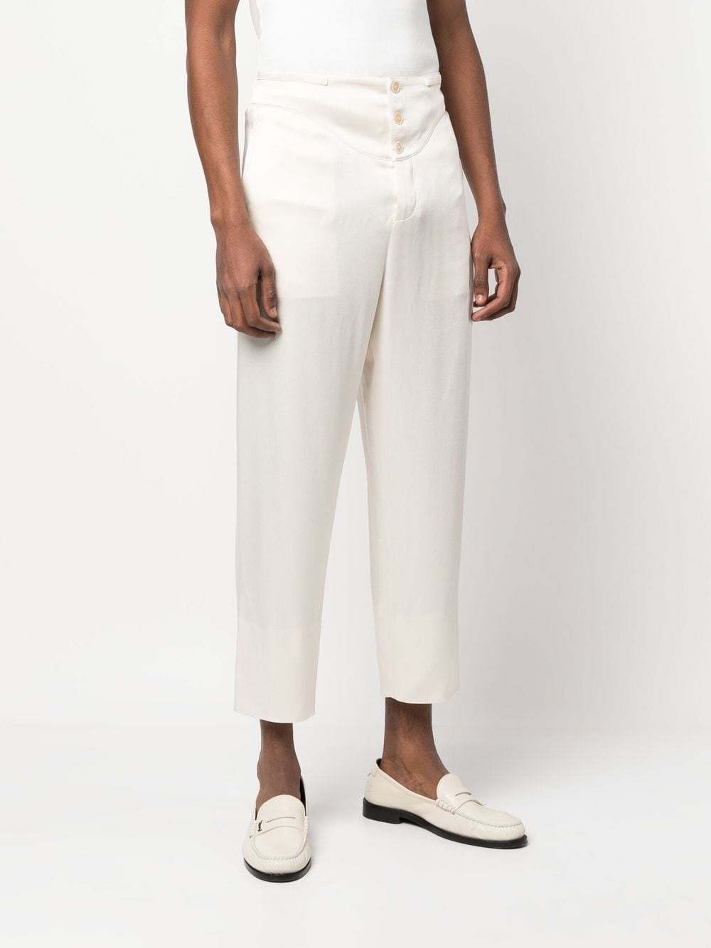 buttoned slim trousers - 3