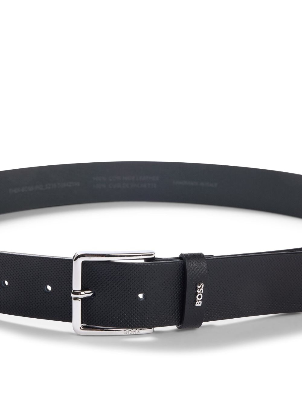 textured leather belt - 3