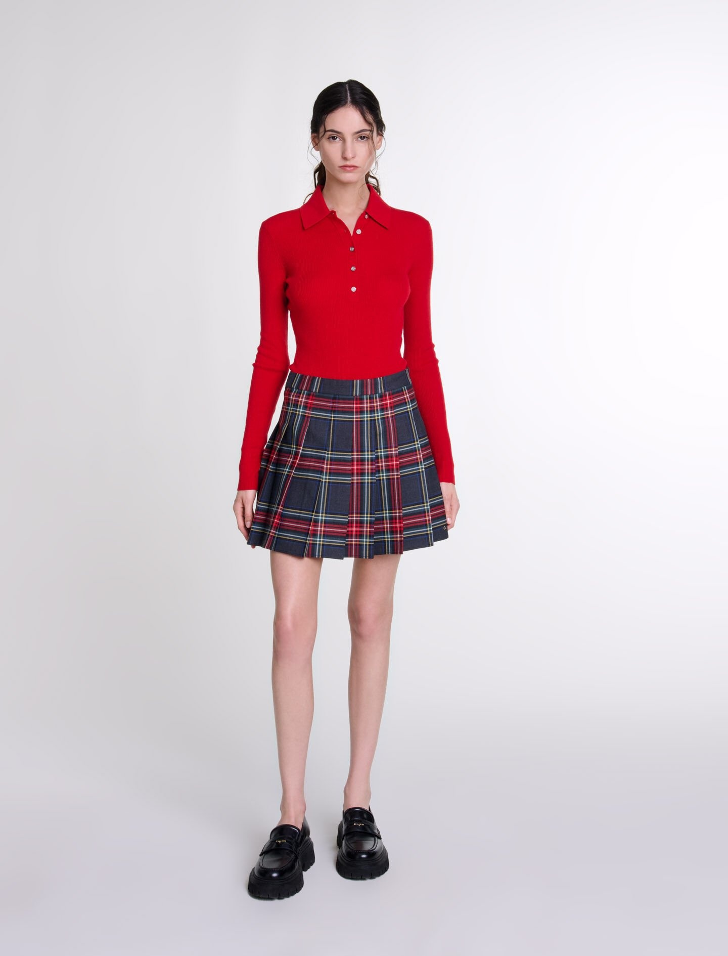 Short tartan print skirt - 2