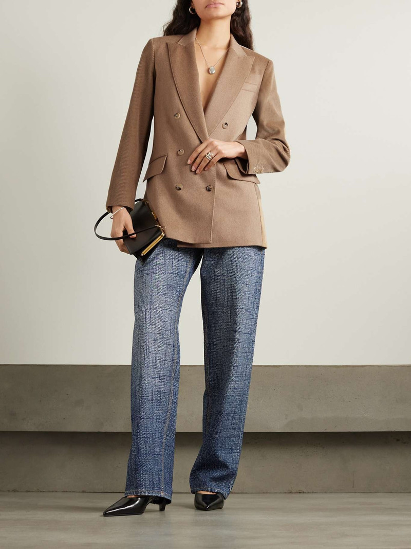 Max Mara Potente double-breasted cotton-corduroy and wool blazer outlook