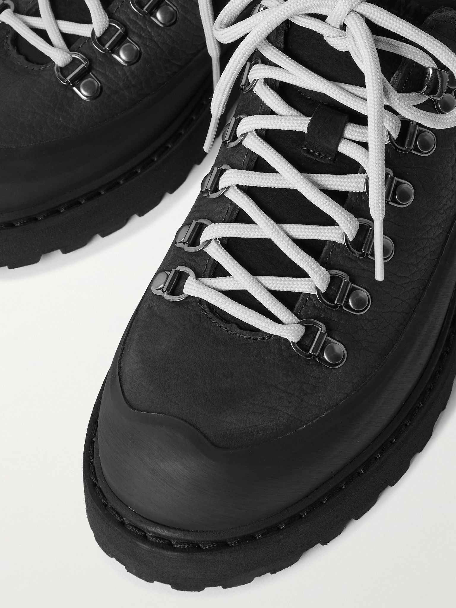 Cornaro Gomma Rubber and Suede-Trimmed Full Grain-Leather Sneakers Black - 6