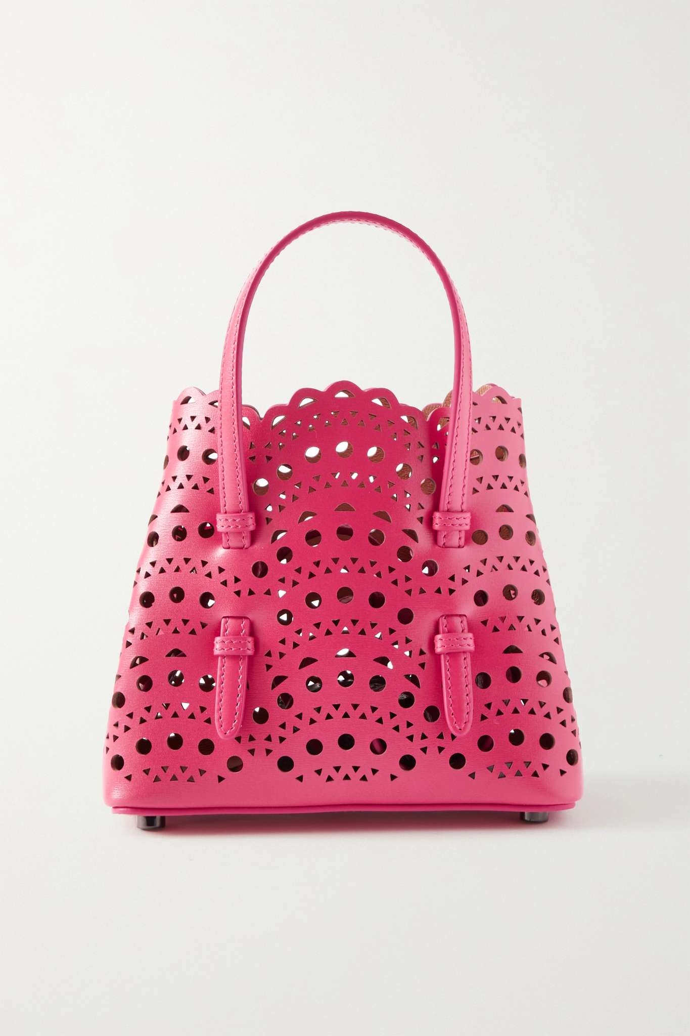 Mina micro laser-cut leather tote - 1