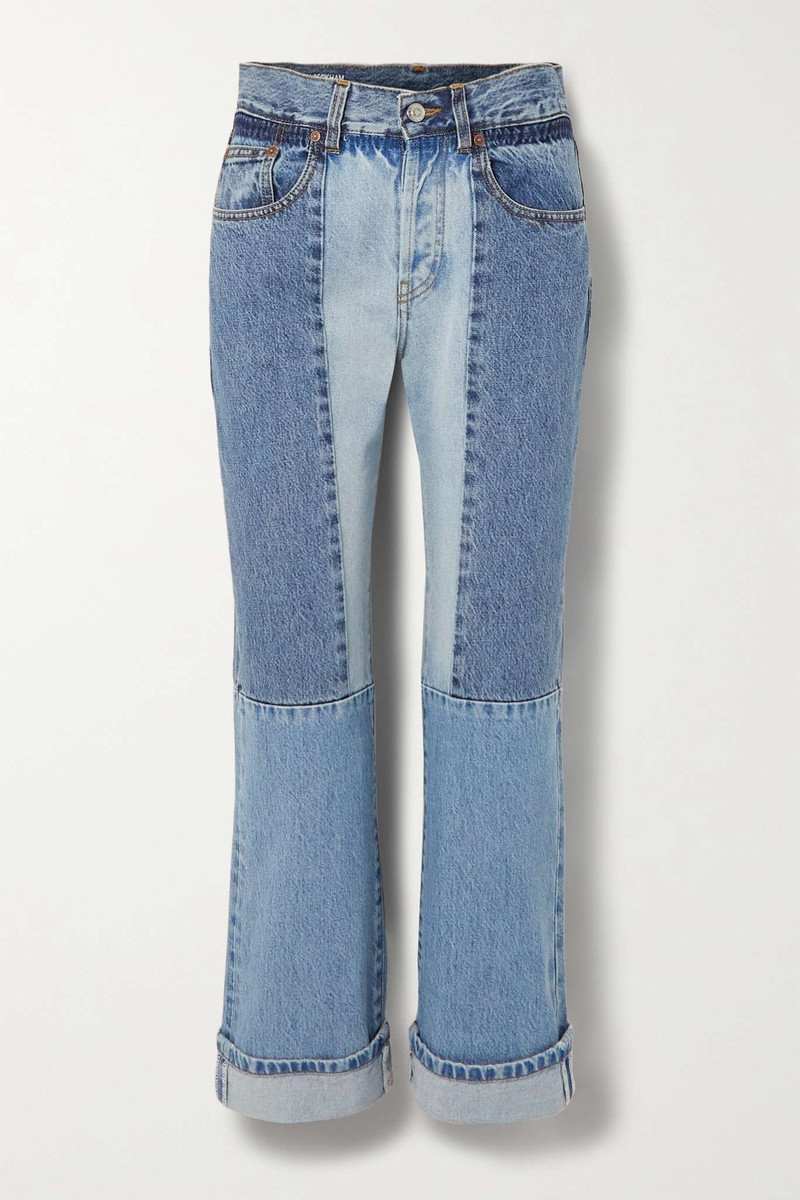 Victoria patchwork mid-rise jeans - 1