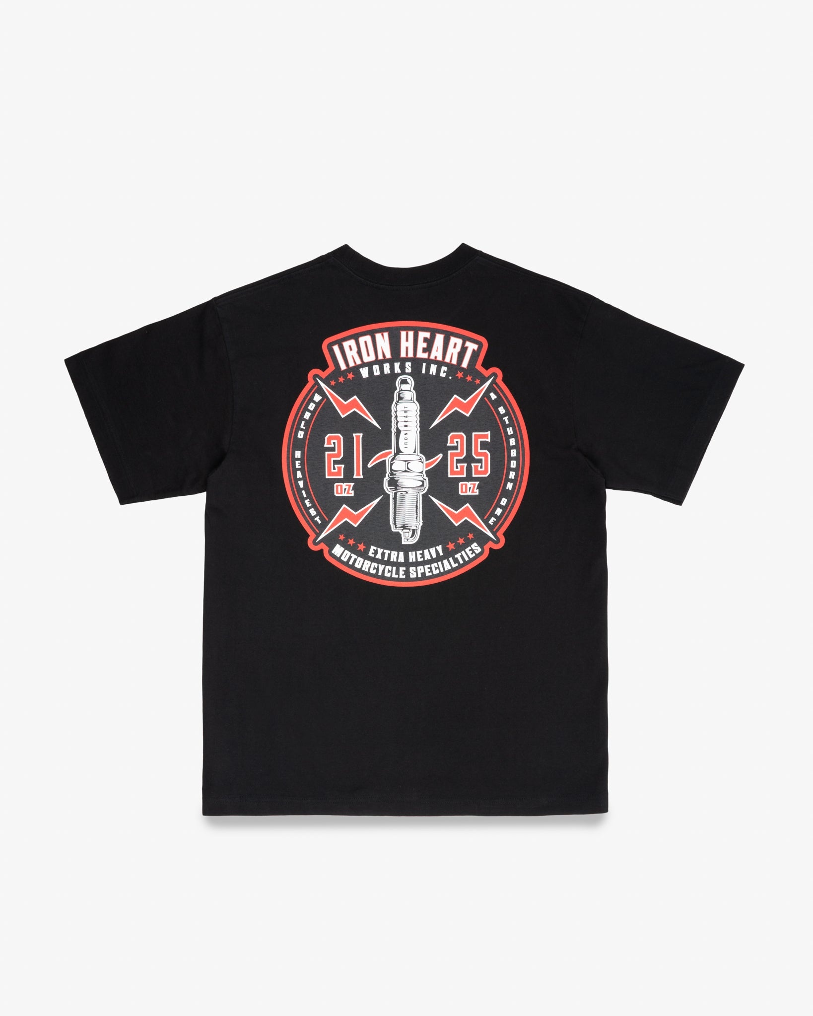 7.5OZ PRINTED LOOPWHEEL CREW NECK T-SHIRT - BLACK - 5
